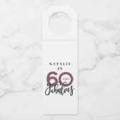 60歳で素晴ら感謝していしい誕生日モダンのお願い ボトルネックタグ (正面)