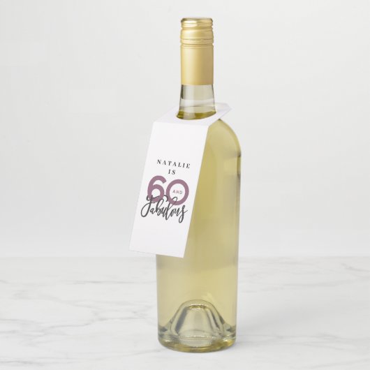 60歳で素晴ら感謝していしい誕生日モダンのお願い ボトルネックタグ (アングル)