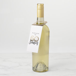 60歳で素晴ら感謝していしい誕生日モダンのお願い ボトルネックタグ