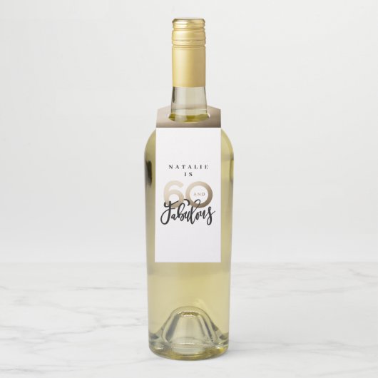60歳で素晴ら感謝していしい誕生日モダンのお願い ボトルネックタグ (ボトル)