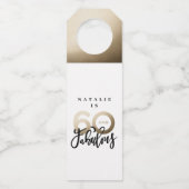 60歳で素晴ら感謝していしい誕生日モダンのお願い ボトルネックタグ (正面)