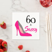 60歳とサッシー60歳の誕生日パーティー スタンダードカクテルナプキン (インサイチュ)