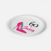 60歳とサッシー60歳の誕生日パーティー ペーパープレート (アングル)