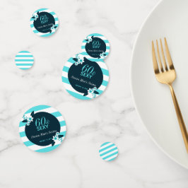 60歳とセクシーティール(緑がかった色)ホワイト60歳の誕生日パーティー コンフェッティ