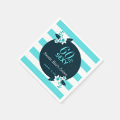 60歳とセクシーティール（緑がかった色）ホワイト60歳の誕生日パーティー スタンダードカクテルナプキン (角)