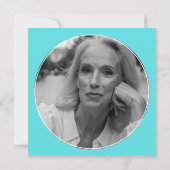 60歳とセクシーティール(緑がかった色)ホワイト60歳の誕生日パーティー 招待状 (裏面)