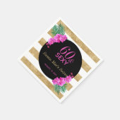 60歳とセクシー金ゴールドブラック60歳の誕生日パーティー スタンダードカクテルナプキン (角)