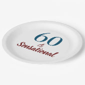 60歳とセンセーショナルな誕生日パーティー ペーパープレート (アングル)