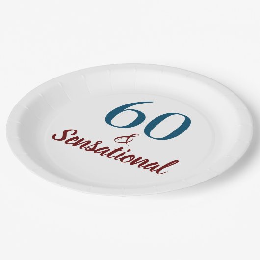 60歳とセンセーショナルな誕生日パーティー ペーパープレート (アングル)