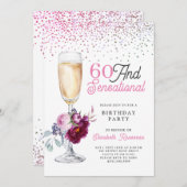 60歳とセンセーショナルな誕生日パーティー 招待状 (正面/裏面)