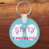 60歳とファンタスティック60歳の誕生日パーティープレゼント キーホルダー (正面)