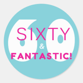 60歳とファンタスティック60歳の誕生日パーティープレゼント ラウンドシール