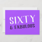 60歳と素晴らしいパープル60誕生日 招待状 (裏面)