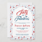 60歳と素晴らしいビーチテーマ60歳の誕生日パーティー 招待状 (正面)