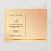 60歳と素晴らしい誕生日金ゴールドの招待 ポストカード (裏面)