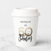 60歳と素晴らしい金ゴールドメタリック誕生日  紙コップ (裏面)