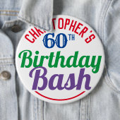 60歳のお祝いの誕生日ボタン 缶バッジ (インサイチュ)