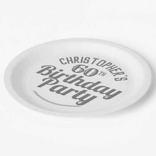 60歳のお祝い誕生日紙プレート ペーパープレート (アングル)