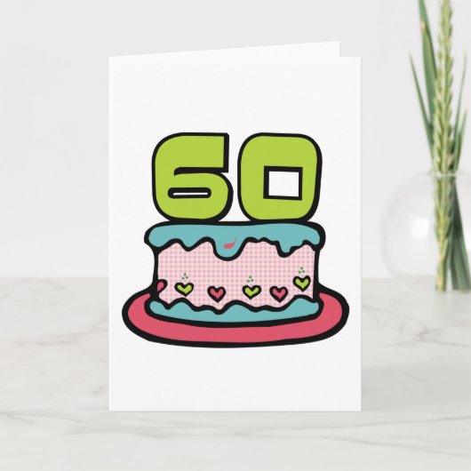 60歳のお誕生日ケーキ カード (正面)