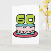 60歳のお誕生日ケーキ カード (黄色い花)