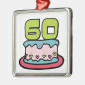 60歳のお誕生日ケーキ メタルオーナメント (左)