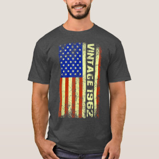 60歳のギフトヴィンテージ1962アメリカ国旗60日 Tシャツ