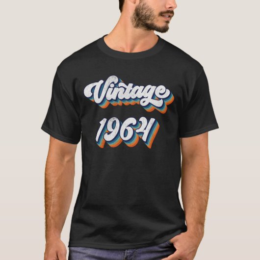 60歳のギフト男性女性ヴィンテージ1964 60誕生 Tシャツ (正面)