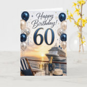 60歳のクルーズ誕生日 カード (黄色い花)