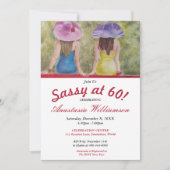 60歳のサシィガールフレンドの誕生日パーティー招待状 招待状 (正面)
