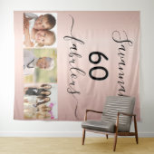 60歳のサプライズパーティーにぴったりな、素敵なカスタムフォトアルバム ローズゴールド タペストリー (インサイチュ(横))