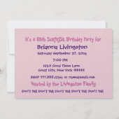 60歳のサプライズ誕生日パーティーキャンドル招待状 招待状 (裏面)