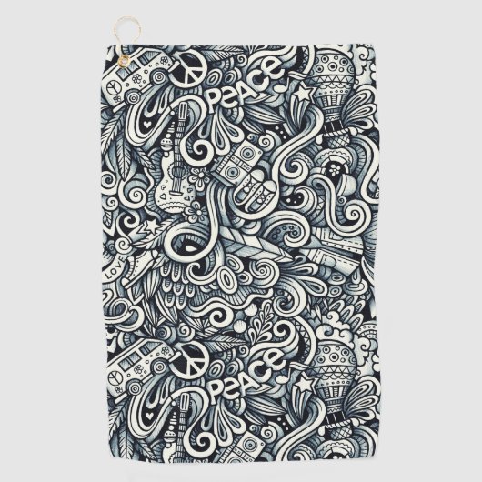 60歳のヒッピー ゴルフタオル (正面)