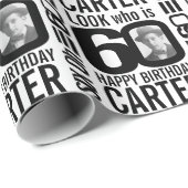 60歳のフォトモノカスタムラ60歳の誕生日を見る ラッピングペーパー (ロールコーナー)