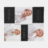 60歳のモダン若い3枚 フリースブランケット (正面(横))