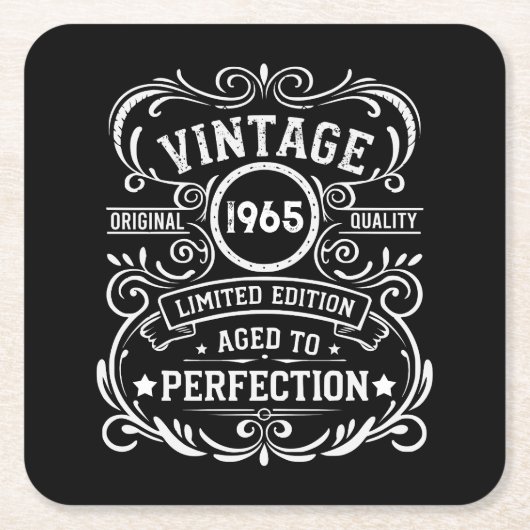 60歳のヴィンテージ60歳の誕生日パーティー スクエアペーパーコースター (正面)