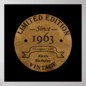 60歳のヴィンテージ60歳の誕生日パーティー ポスター (正面)