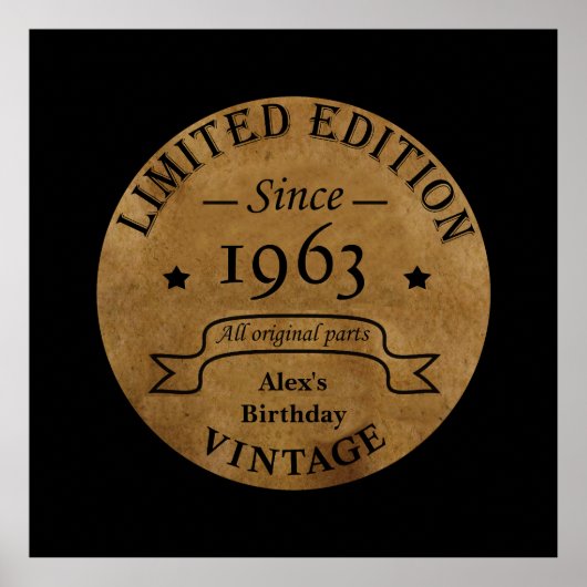 60歳のヴィンテージ60歳の誕生日パーティー ポスター (正面)