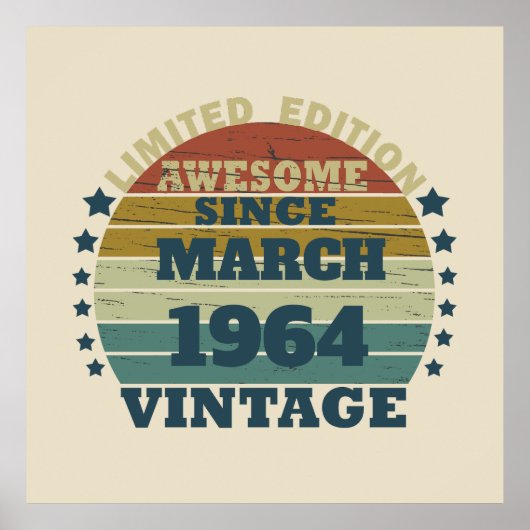 60歳のヴィンテージ60歳の誕生日パーティー ポスター (正面)