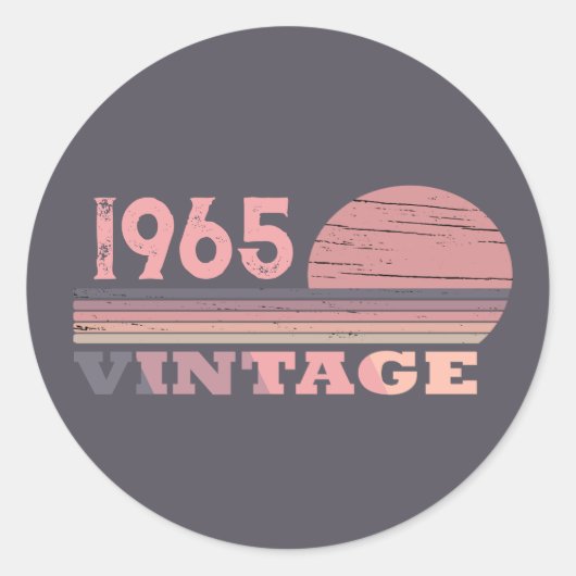 60歳のヴィンテージ60歳の誕生日パーティー ラウンドシール (正面)