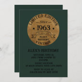 60歳のヴィンテージ60歳の誕生日パーティー 招待状 (正面/裏面)