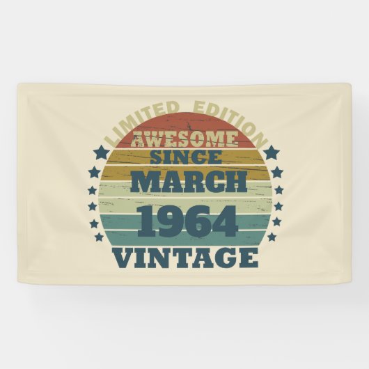 60歳のヴィンテージ60歳の誕生日パーティー 横断幕 (横)