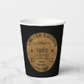 60歳のヴィンテージ60歳の誕生日パーティー 紙コップ (裏面)