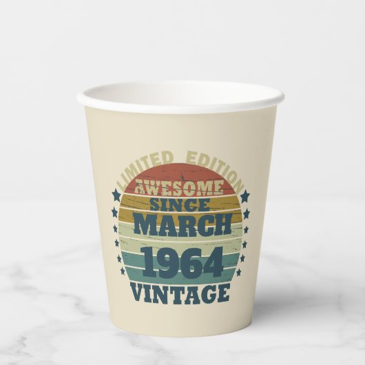 60歳のヴィンテージ60歳の誕生日パーティー 紙コップ (正面)