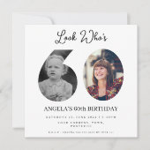 60歳の写真モンテージ誕生日パーティー 招待状 (正面)