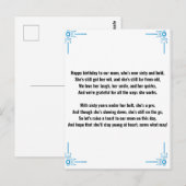 60歳の女性へのユーモアの詩 ポストカード (正面/裏面)