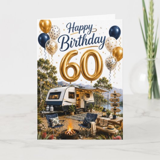 60歳の旅立ちの誕生日 カード (正面)