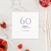 60歳の素晴らしい誕生日 紫色の名前と日付のスタイル スタンダードカクテルナプキン (インサイチュ)