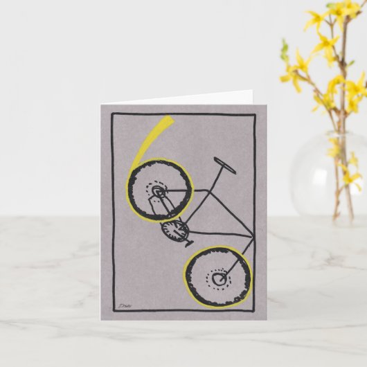 60歳の自転車サイクリスト誕生日 カード (黄色い花)