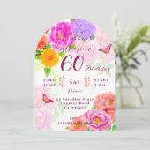 60歳の芍薬ガーデン誕生日 招待状 (スタンド正面)