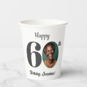 60歳の誕生日おめでとう写真 紙コップ (正面)